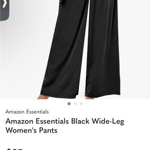 Amazon Essentials Black Wide-Leg Women's Pants